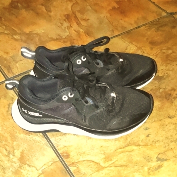 Under Armour Women's Black and White Athletic Shoes - Picture 1 of 9